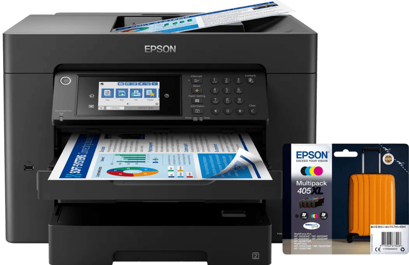 Epson WorkForce WF-7840DTWF + 1 set extra XL cartridges