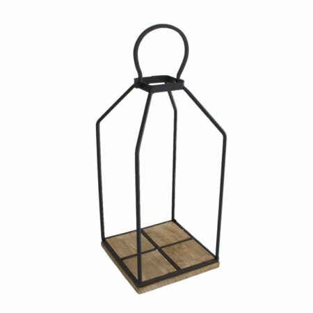 Etagere "Mike" L naturel/zwart hout/metaal 15x15x40cm