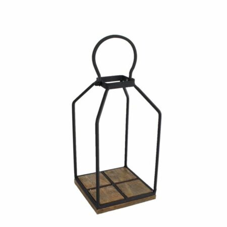 Etagere "Mike" S naturel/zwart hout/metaal 13x13x33cm