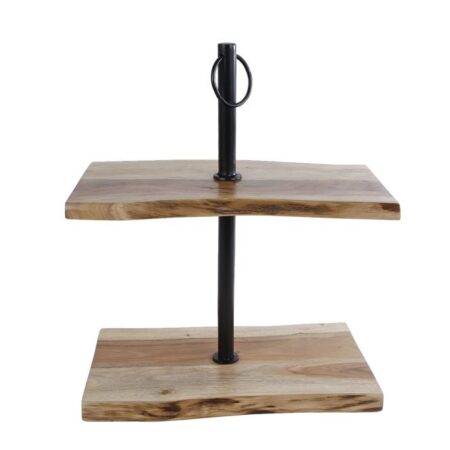 Etagere Nico naturel/zwart metaal/acacia 35