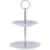 Etagere porselein 2-laags Ø13 en Ø15cm | Excellent Houseware