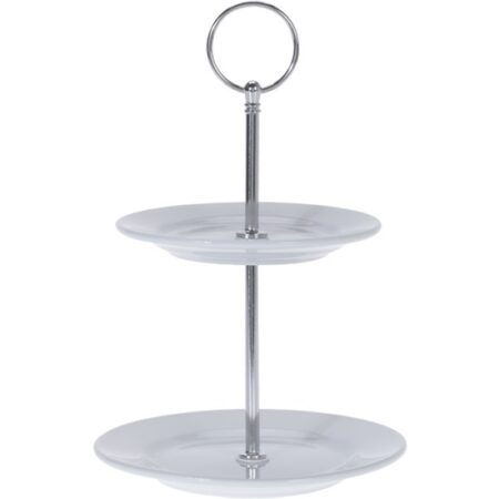 Etagere porselein 2-laags Ø13 en Ø15cm | Excellent Houseware