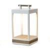 Carre Oplaadbare Tafellamp - Pickled teak - Wit