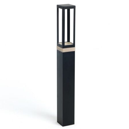 Carre Sokkellamp - Pickled teak - Zwart