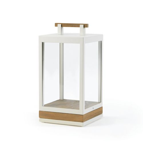 Carre Tafellamp - Pickled teak - Wit