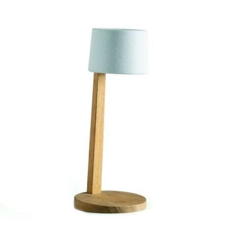 Gaia Oplaadbare Tafellamp - Teak - Bianco - Wit