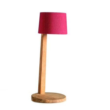 Gaia Oplaadbare Tafellamp - Teak - Ruggine - Rood