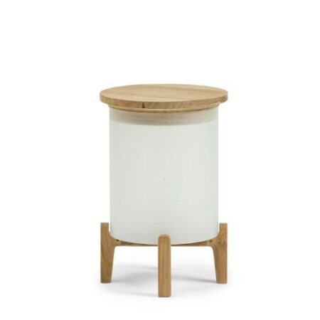 Shake Vloerlamp - Teak - Mat plexiglas - Wit