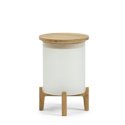 Shake Vloerlamp - Teak - Mat plexiglas - Wit