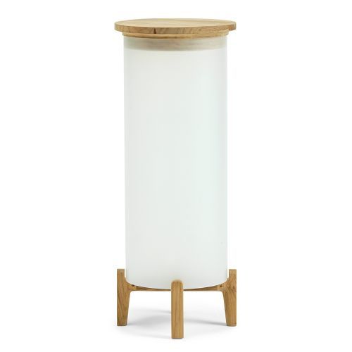 Shake XL Vloerlamp - Teak - Mat plexiglas - Wit