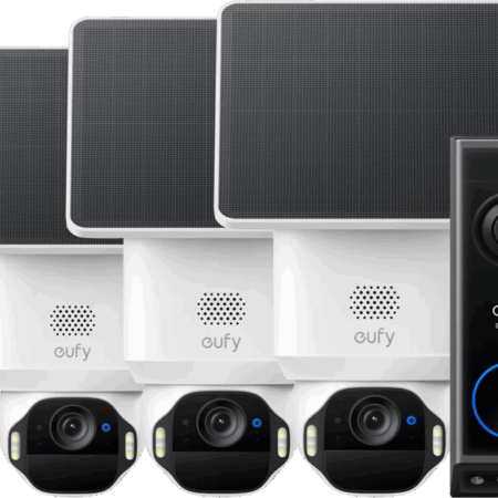 Eufy SoloCam E42 3-Pack + Video Doorbell E340