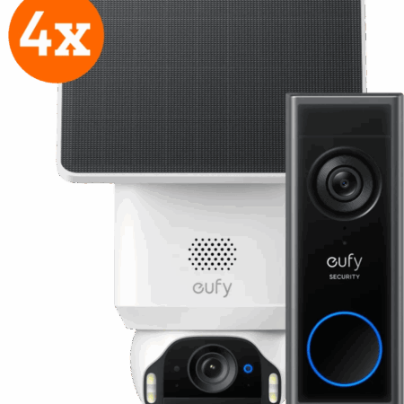 Eufy SoloCam E42 4-Pack + Video Doorbell E340