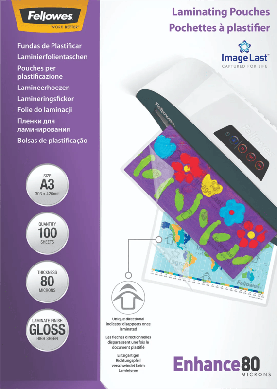 Fellowes Lamineerhoezen Enhance 80 mic A3 (100 stuks)