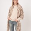 Fijngebreide cashmere sjaal met print