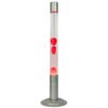Fisura Vloer Lava Lamp - Zilveren Basis Met Transparant Vloeistof En Rode Lava | Fisura