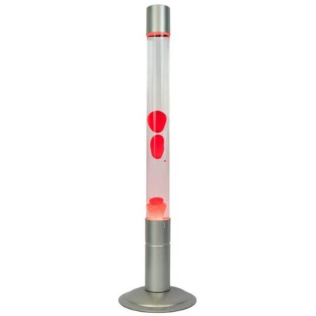 Fisura Vloer Lava Lamp - Zilveren Basis Met Transparant Vloeistof En Rode Lava | Fisura