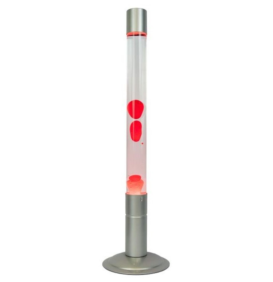 Fisura Vloer Lava Lamp - Zilveren Basis Met Transparant Vloeistof En Rode Lava | Fisura