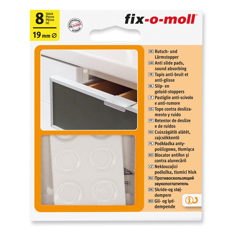 Fix-o-moll geluidsdempers en slip Ø19mm | Fix-o-moll