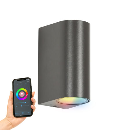 Flash Up en Down Muurlamp Antraciet met Smart Color LED