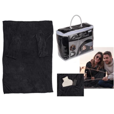 Fleece deken met mouwen 135x172cm antr. | OOTB