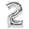 Folie ballon nummer '2' zilver 86cm | Boland