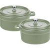 2 gietijzeren mini serveerpannen (groen)