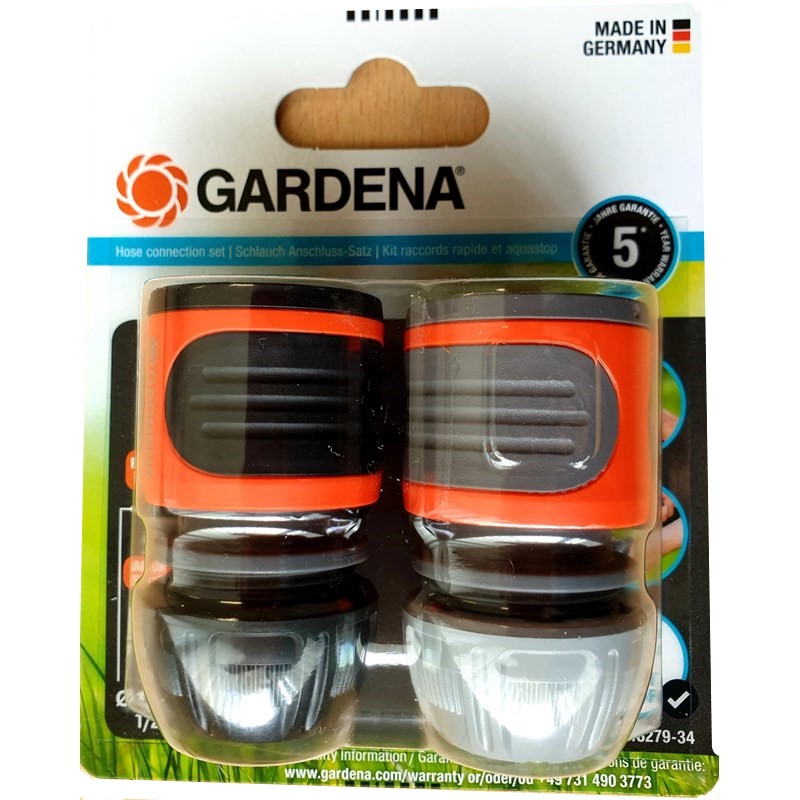 Gardena Slangstuk+waterstop 1/2" - 5/8" | Gardena