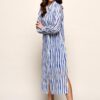 Georgia Streep Jurk Offwhite / Kobalt