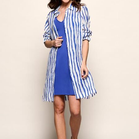 Georgie Streep Tuniek Offwhite / Kobalt