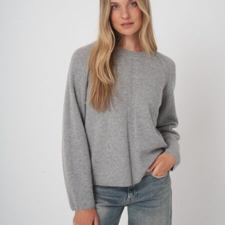 Geribbelde kasjmier trui - relaxed fit & duurzaam