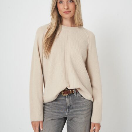 Geribbelde kasjmier trui - relaxed fit & duurzaam