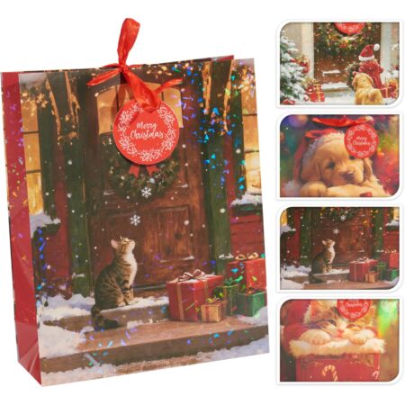 Geschenktas kerst medium 3ass | Merkloos