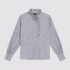 Gestreepte blouse met ruffle kraag