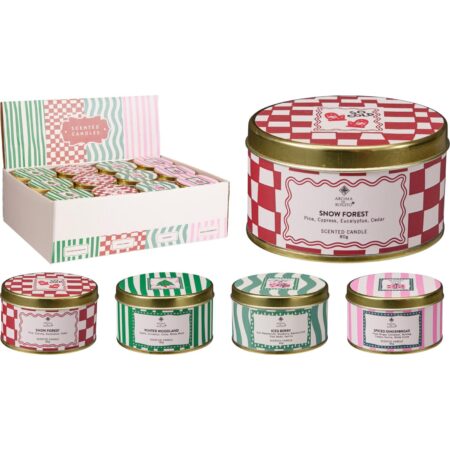 Geurkaars in blik 7x4cm 4ass | Home & Styling