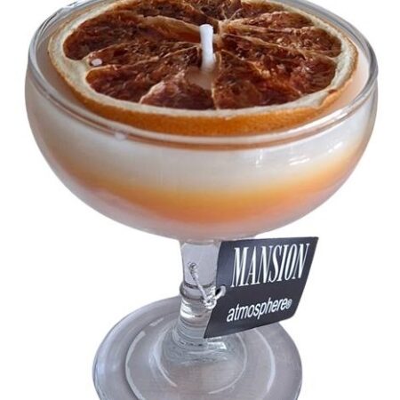 Geurkaars in cocktailglas geel 8
