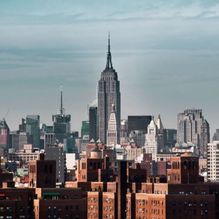 Glasschilderij skyline New York