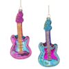 Glazen Elektrische Gitaar Kerstornamenten Set 15 cm - Set van 2 | Fiftiesstore