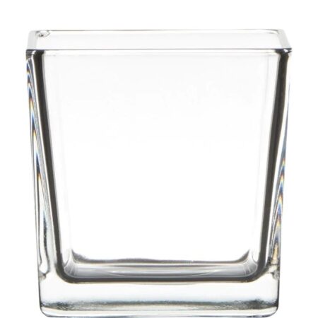 Glazen vaas kubus 10x10x10cm | Hakbijl Glass