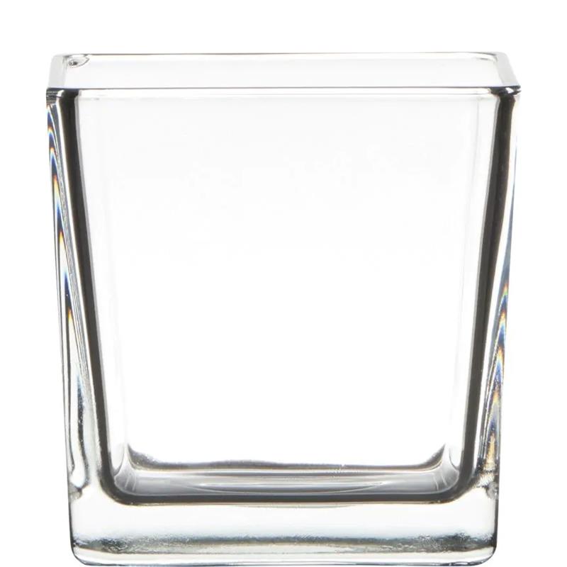 Glazen vaas kubus 10x10x10cm | Hakbijl Glass
