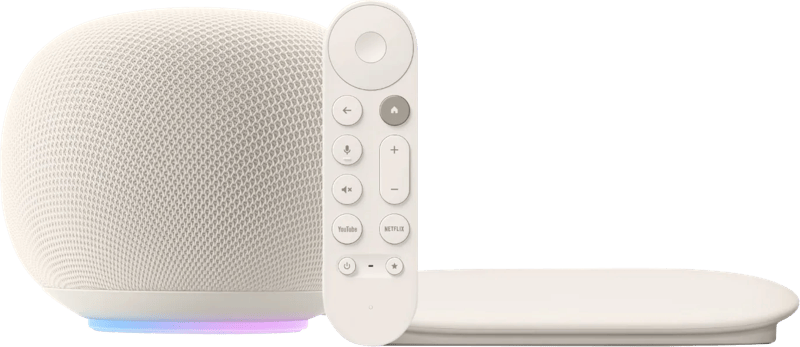 Google Home Speaker Créme + Google TV Streamer 4K