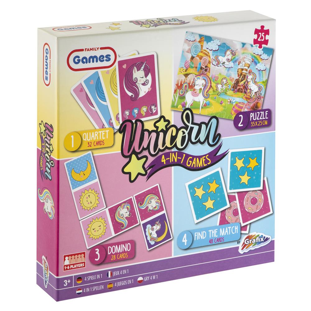 Grafix 4-in-1 spel Unicorn | Grafix