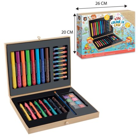 Grafix Kleurkoffer hout 33-delig | Grafix