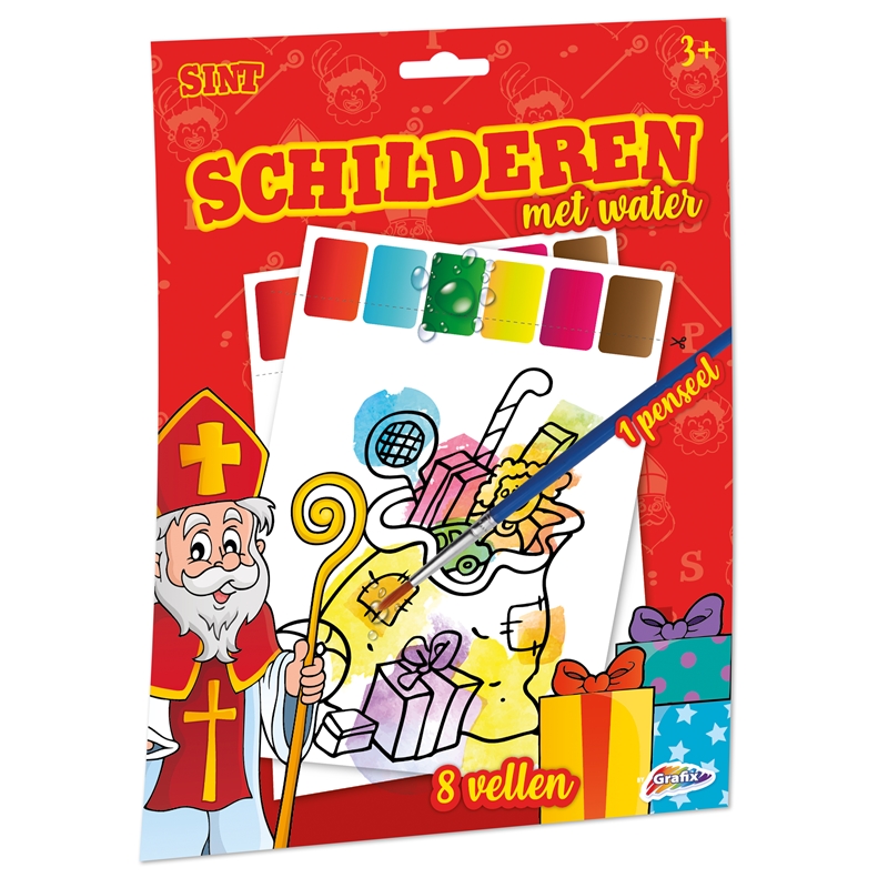 Grafix Sint Schilderen Met Water - 8 vel | Grafix