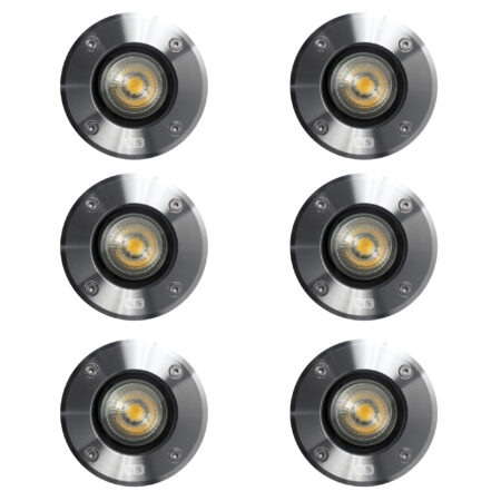 Grondspot LED Ø11 Rond RVS Set (6-stuks)