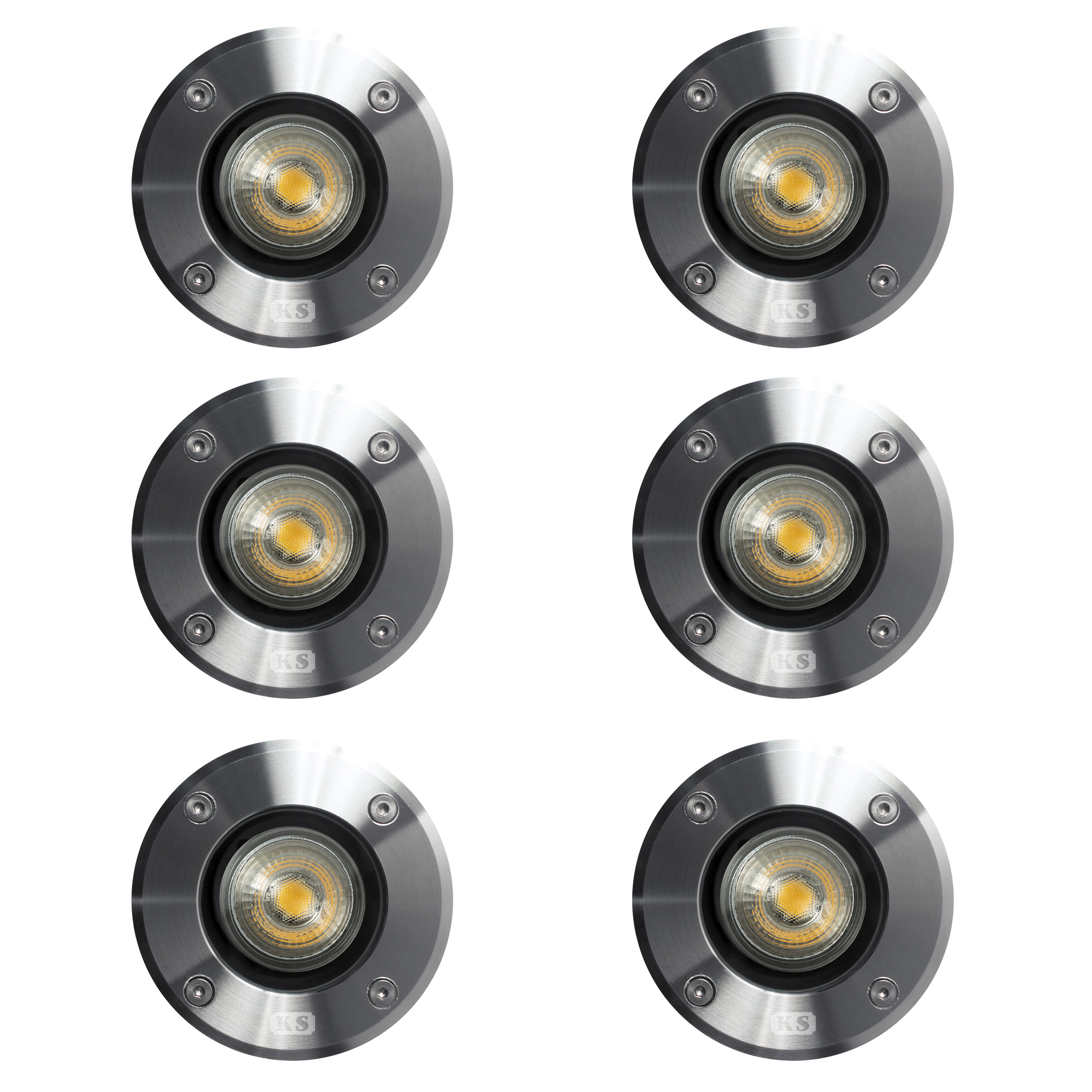 Grondspot LED Ø11 Rond RVS Set (6-stuks)