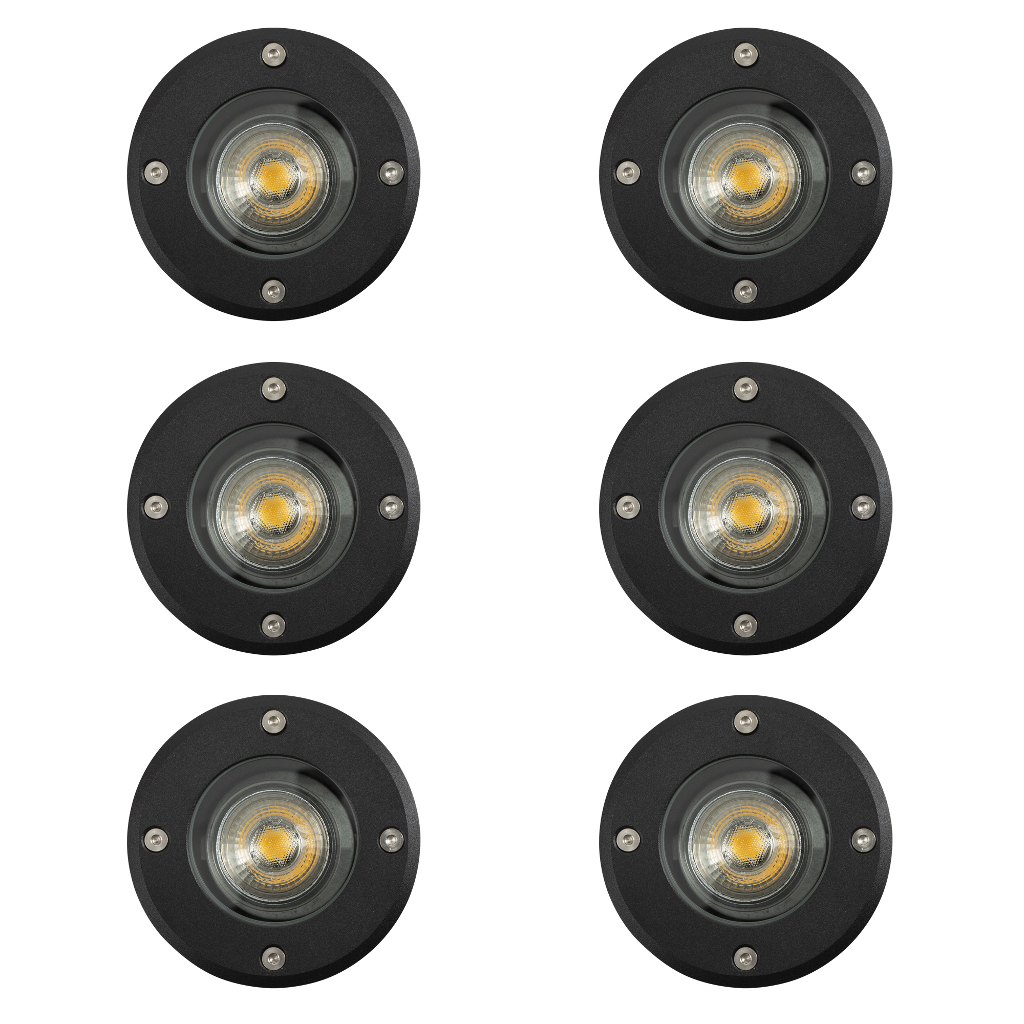 Grondspot LED Ø11 Rond Zwart Set (6-stuks)