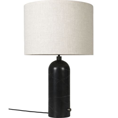 Gravity Large Tafellamp - Zwart marmer & Canvas wit