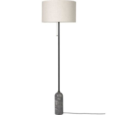 Gravity Vloerlamp - Grijs marmer & Canvas wit