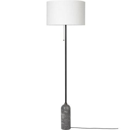 Gravity Vloerlamp - Grijs marmer & Wit