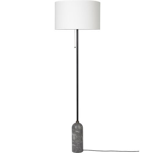Gravity Vloerlamp - Grijs marmer & Wit